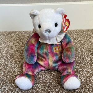 TY Multicolor Stuffed Bear April